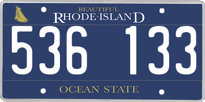 RI license plate 536133
