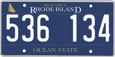 RI license plate 536134