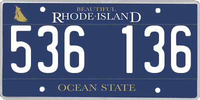 RI license plate 536136