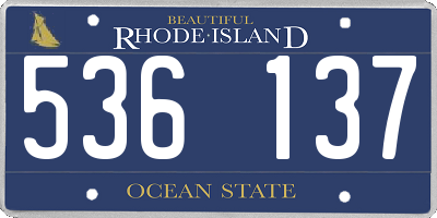 RI license plate 536137