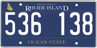 RI license plate 536138