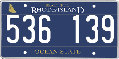 RI license plate 536139
