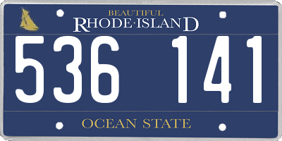 RI license plate 536141