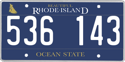 RI license plate 536143