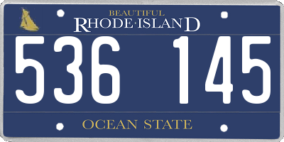 RI license plate 536145