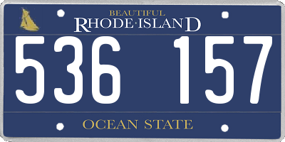 RI license plate 536157