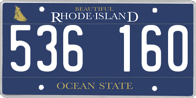 RI license plate 536160