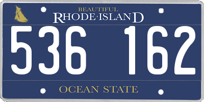 RI license plate 536162