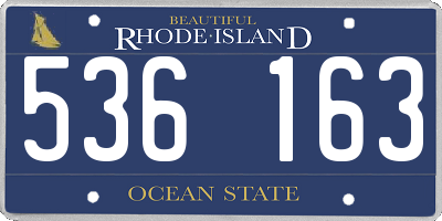 RI license plate 536163