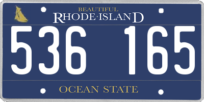RI license plate 536165