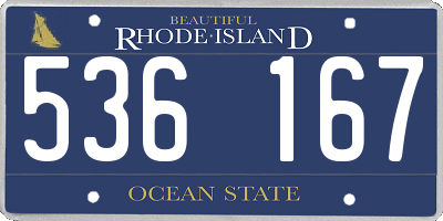 RI license plate 536167