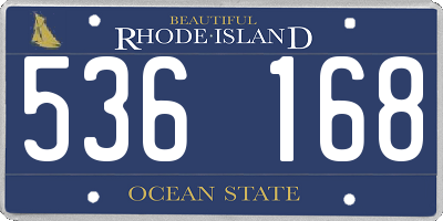 RI license plate 536168