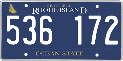 RI license plate 536172