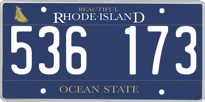 RI license plate 536173
