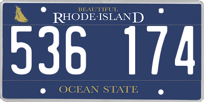RI license plate 536174