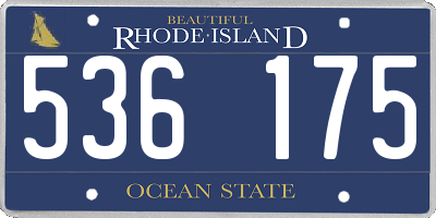 RI license plate 536175