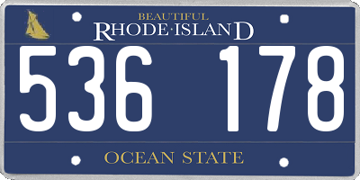 RI license plate 536178