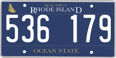 RI license plate 536179