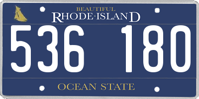 RI license plate 536180