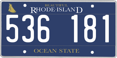 RI license plate 536181