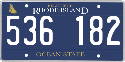 RI license plate 536182