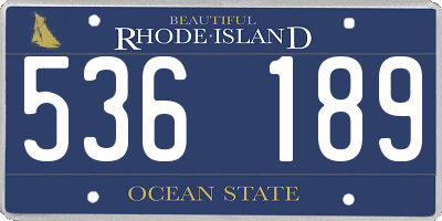 RI license plate 536189