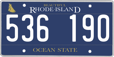 RI license plate 536190