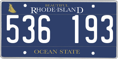 RI license plate 536193