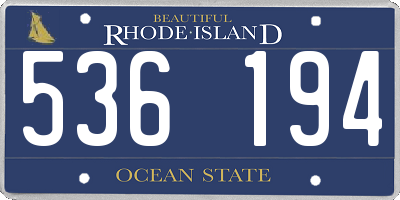 RI license plate 536194