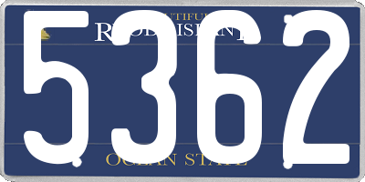 RI license plate 5362