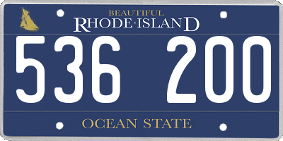 RI license plate 536200