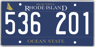 RI license plate 536201
