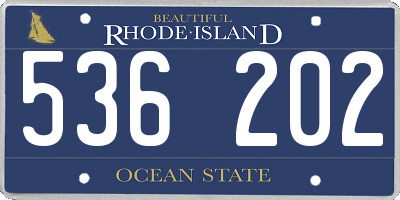 RI license plate 536202