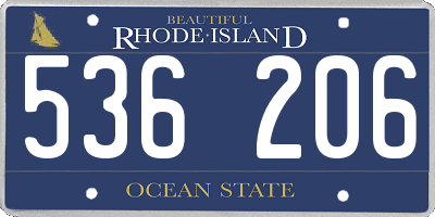 RI license plate 536206