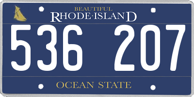 RI license plate 536207