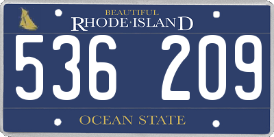 RI license plate 536209