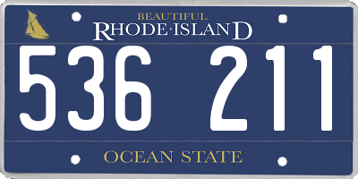 RI license plate 536211