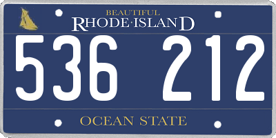 RI license plate 536212