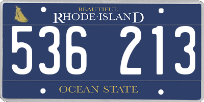 RI license plate 536213