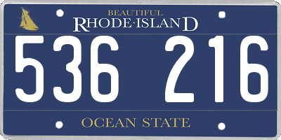 RI license plate 536216