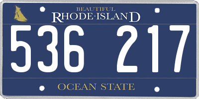 RI license plate 536217