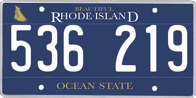 RI license plate 536219