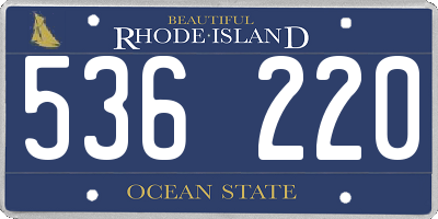 RI license plate 536220