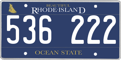 RI license plate 536222