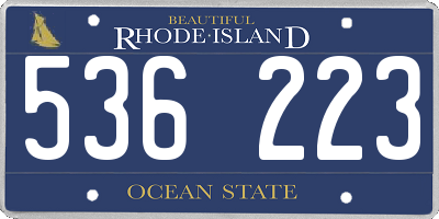 RI license plate 536223