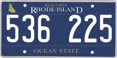 RI license plate 536225