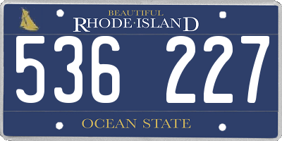 RI license plate 536227