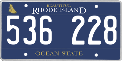 RI license plate 536228