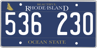 RI license plate 536230