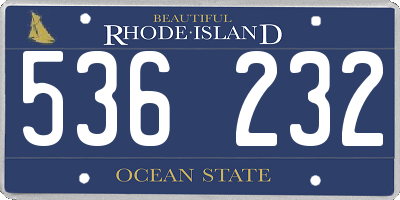 RI license plate 536232